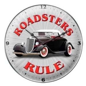   Rule Auto Hot Rod Vintage Car Garage Metal Clock Sign: Home & Kitchen