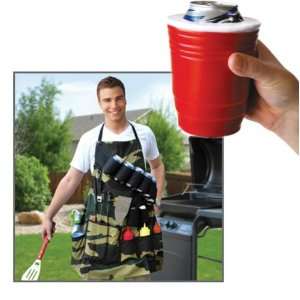   Grill Master Kit   Grill Sergeant Apron *BONUS* Red Cup Koozie Baby