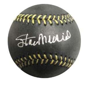  Signed Stan Musial Baseball   Black: Sports & Outdoors