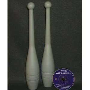  Indian Clubs Gray 2 Pound Pair with DVD