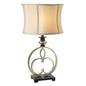    016 Delma 1 Light Table Lamp, Antique Silver/Ivory: Home Improvement
