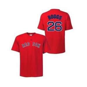 Boston Red Sox Wade Boggs Cooperstown Name & Number T Shirt   Scarlet 