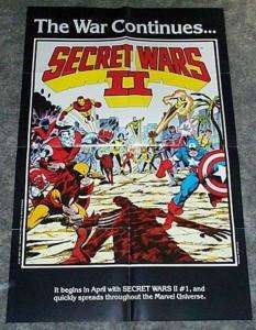 1985 MARVEL SECRET WARS POSTER:X MEN/AVENGERS/CAPTAIN AMERICA 