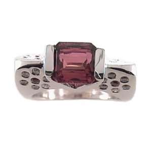   58ct Emerald Cut Pink Tourmaline And Diamond Gemstone ring Jewelry