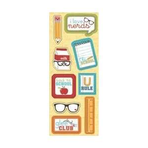  Imaginisce Papers Geek Is Chic Chipboard Stickers 4.75X12 I Love 