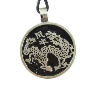 Pan Kuei for Good Health and Prosperity Pewter Talisman Pendant with 