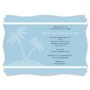  Modern Beach Blue   Personalized Bridal Shower Invitations 