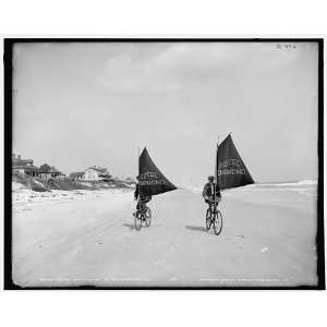  Sailing bicycles on the beach,Ormond,Fla.