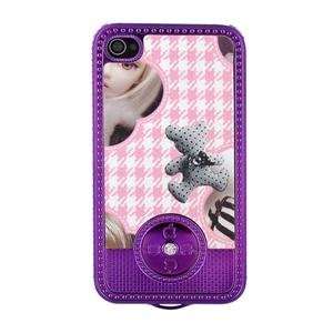 03 Retro Style PU Leather Covering Metallic iPhone 4G Case 