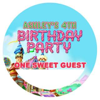 CANDYLAND Birthday Party NAME TAG STICKERS  