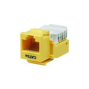  Brand New Cat5E RJ 45 Tooless Keystone Jack in Yellow 