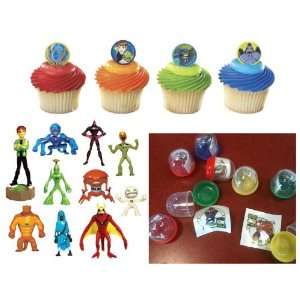  Ben 10 Alien Force Party Favors and Cupcake Rings   32 