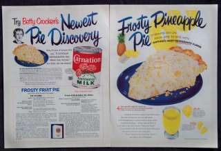 1953 Betty Crocker Pineapple Pie Magazine Print Ad  