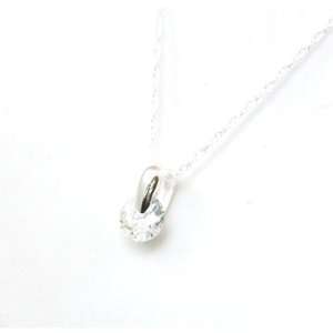    925 Silver Round Pendant with CZ on 18 Chain By TOC Jewelry