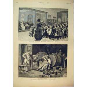   1881 Physical Training Schools Gym Man Drunk Barrels
