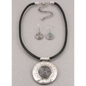 Fashion Jewelry Desinger Inspired Silver and Black Necklace and 