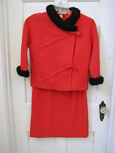 VTG 60s Jackie Kennedy Skirt Suit BANFF Italian 100% Virgin Wool Suit 