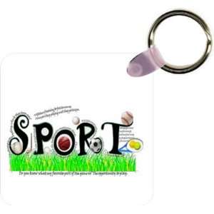  Sports Word picture Art Key Chain   Ideal Gift for all 