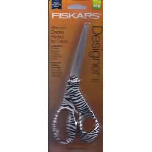   Designer 8 Inch Scissors with Bent Zebra Handle