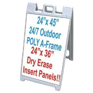   Sandwich Board A frame Sign w/Dry Erase Insert Panels: Office Products