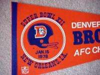 1978 Denver Broncos Super Bowl XII pennant   UNSOLD and UNUSED