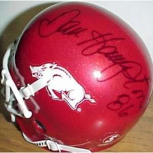  Autographed Dan Hampton Mini Helmet   ARKANSAS Sports 