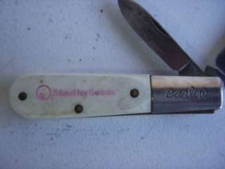 Barlow Stauffer Seeds Vintage Folding Pocket Knife 2Bld  