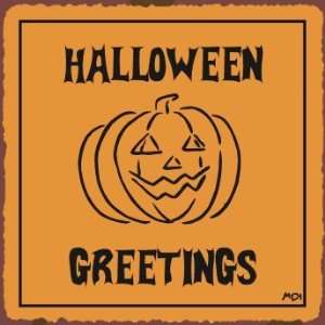     Halloween Pumpkin Vintage Metal Art Retro Tin Sign: Home & Kitchen