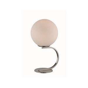 Lite Source Betona 1 Light Accent Table Lamp, Polished Steel/Frost 