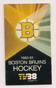   81 Boston Bruins Tri Fold Pocket Schedule Starsky & Hutch Back  