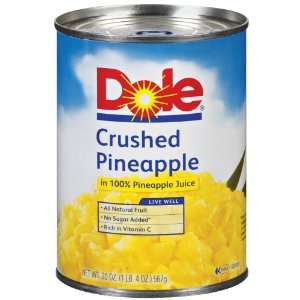 Dole Canned Fruit Pineapple Crushed in 100 Pineapple Juice   24 Pack 