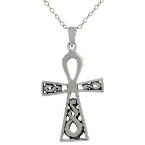  Sterling Silver Celtic Ankh Necklace: Jewelry