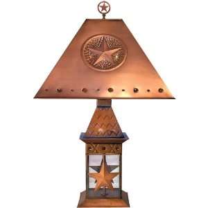  Wildlife Copper Lantern Table Lamp with Shade and Finial 
