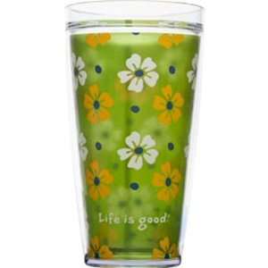    Life is Good Multi Flowers Acrylic Tumbler