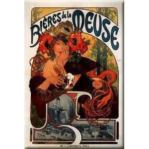 Bières de la Meuse 20x30 Streched Canvas Art by Mucha, Alphonse Maria
