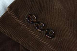 Vintage Mod Brown Cotton Corduroy 3 Piece Indie Vest Suit 42 R  