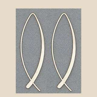 Sterling Silver Ichthus Threader Dangle Earrings  
