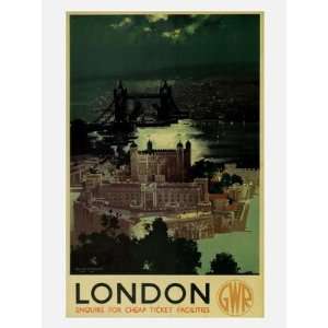  Retro Travel Prints London 1938   GWR Railway Print 