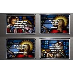   Set of 4 Fridge Magnets Bible Quotes 4:  Kitchen & Dining