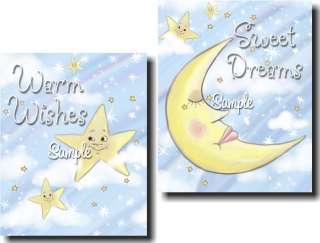Lullaby Moon and Stars Kids Bedroom Nursery Door Sign  