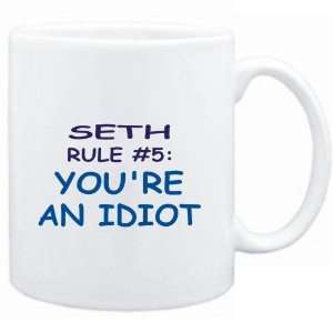  Mug White  Seth Rule #5 Youre an idiot  Male Names 