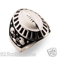 FOOTBALL SPORTS 925 SILVER MENS RING JEWELRY SIZE 11  