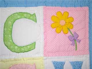 ABC ALPHABET BABY CRIB QUILT  WALL HANGING/HAND QUILTED  