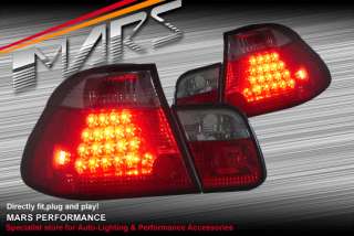Dark Red LED Tail Lights for BMW 3 Series E46 4D Sedan 02 04 SN