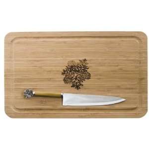   NB005 Bamboo Cutting Board & Knife   Pine Cone