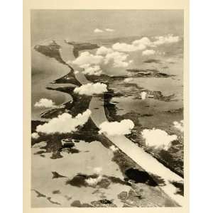  1935 Mississippi River Delta Birds Eye Photogravure 