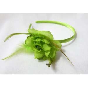  Lime Green Rose with Feathers Headband: Everything Else