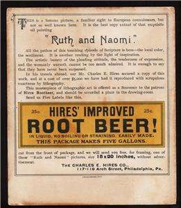 ruth & naomi hires root beer victorian trade card  