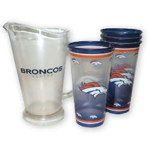   Broncos Nfl Tailgate Pitcher And Souvenir Cups Set: Sports & Outdoors