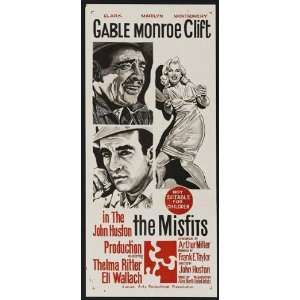 The Misfits Poster Australian 13x30 Clark Gable Marilyn Monroe 